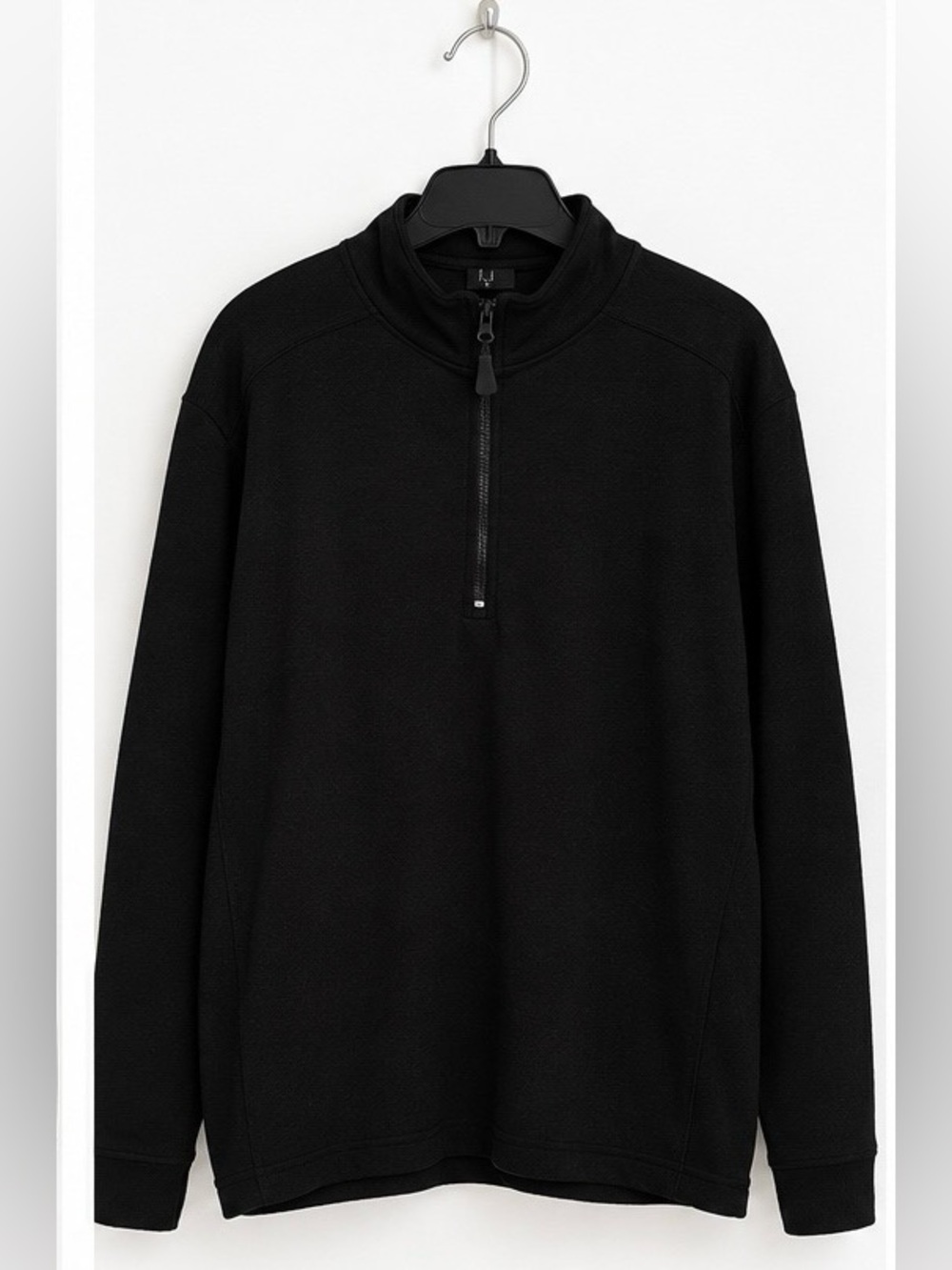 Men's Black Quarter-Zip Fleece Pullover